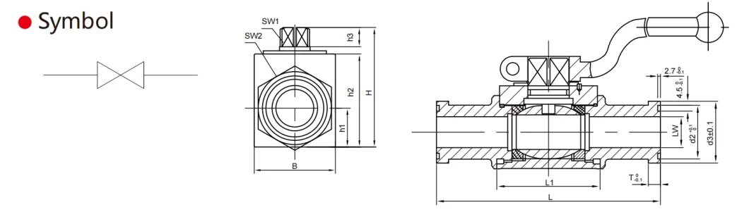 Sanitary Stainless Steel 304/316L Clamp/Welded Full Bore Ball Valve